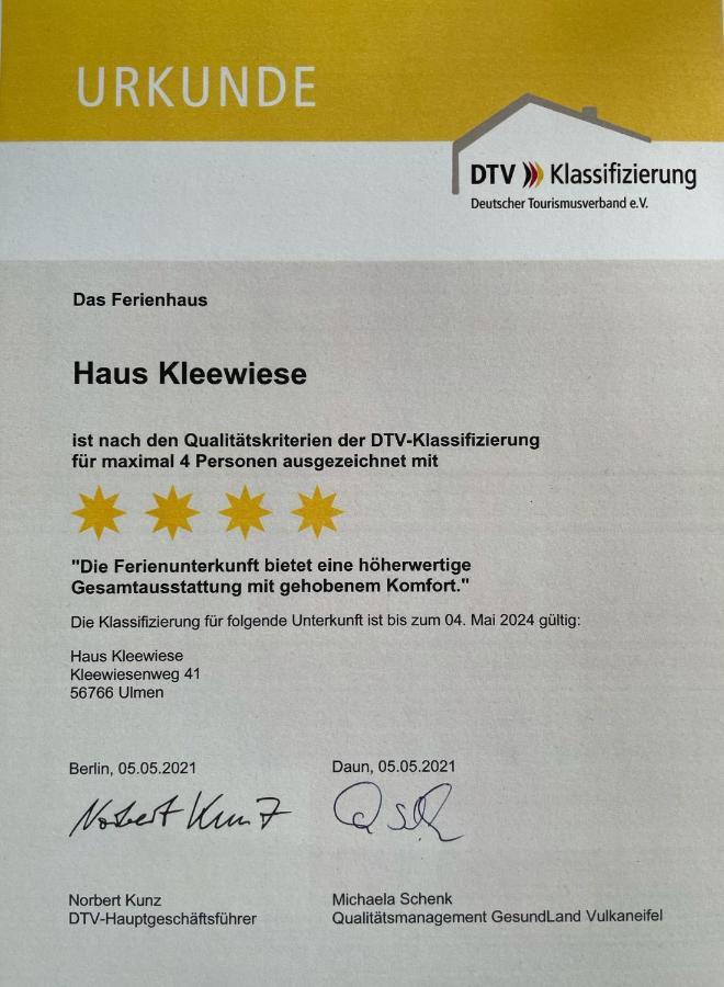 Haus Kleewiese Ulmen Exteriör bild